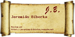 Jeremiás Bíborka névjegykártya